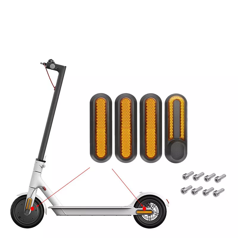 Lot De 4 Autocollants Réfléchissants Pour Trottinette Électrique M365 Pro - Visibilité Nuit, PVC, Rouge, Bleu, Noir, Orange, Vert Ou Argent