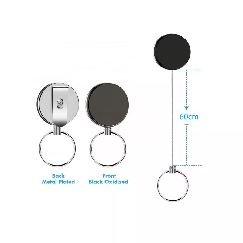 2 pièces Porte Clés Rétractable, Badges Reel Rétractable Robuste