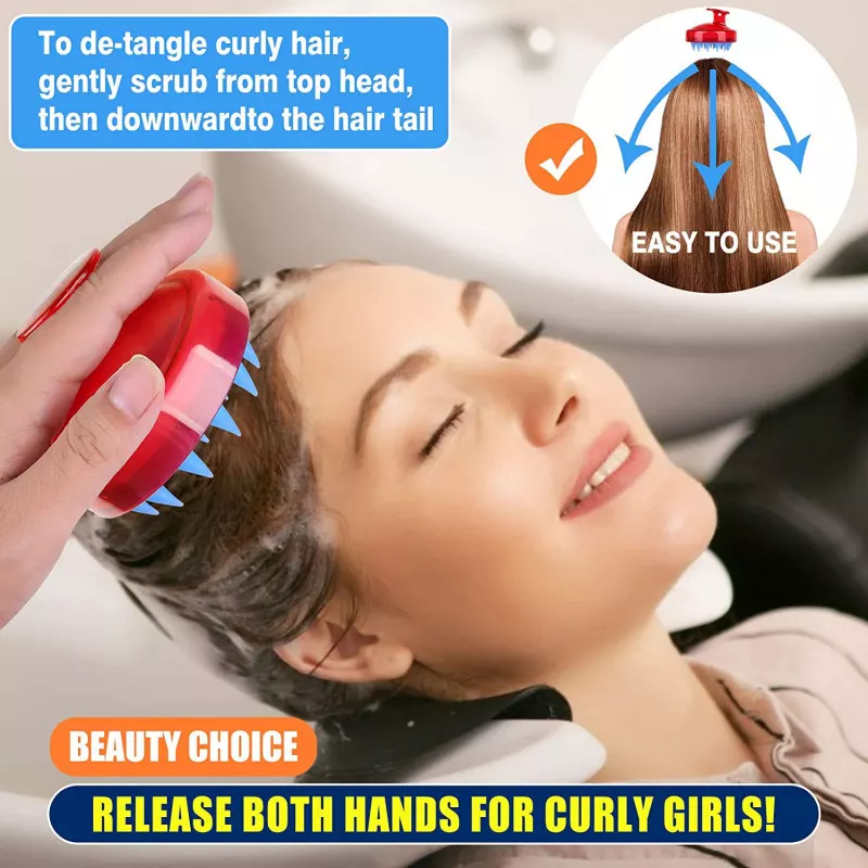 INF Brosse pour massage et peeling du cuir chevelu Rouge — free download