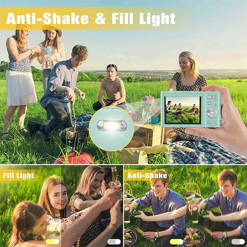 Appareil Photo Numérique Compact 16MP 720P Zoom 16X - Caméra Vidéo Pour Enfants Adolescents (Noir)
