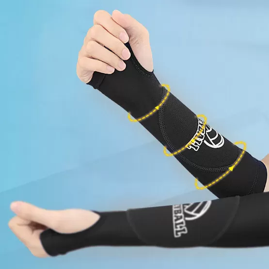 Protège-Avant-Bras Volley-Ball - 1 Paire - Rembourrage 4 Mm - Trous Pour Pouces - Taille ~26 Cm