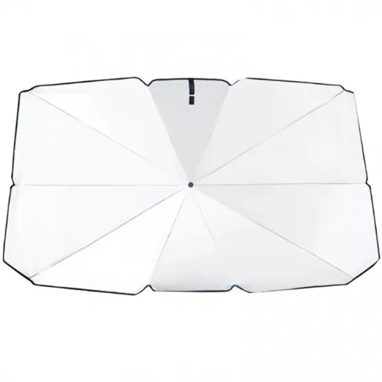 Pare-soleil De Pare-brise Voiture Pliable - 145x65 Cm, Double Couche Noir/argent, Protection UV Et Chaleur - 9