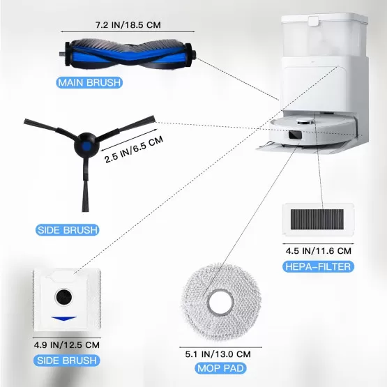 Brosse Principale De Rechange Pour Ecovacs Deebot N30 Pro / N30 - Nettoyage Efficace, Installation Facile, Nylon Durable
