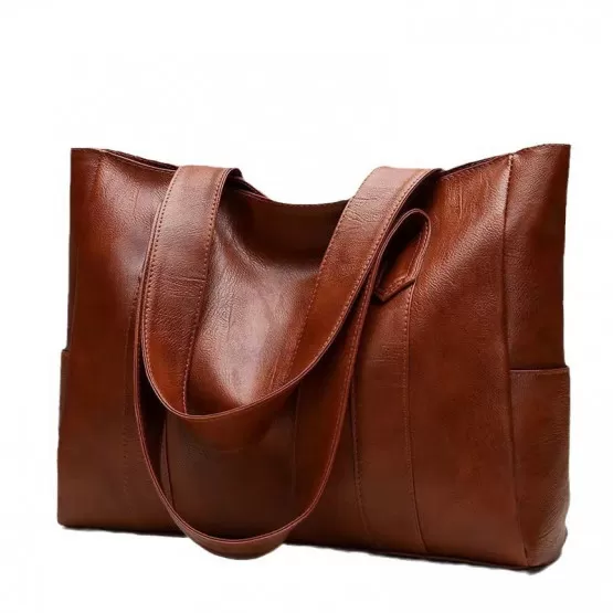 Petit Sac Fourre-tout Noir En Simili Cuir – Idéal Quotidien, Occasion