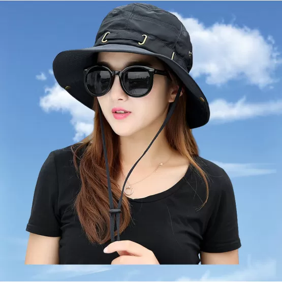 Chapeau De Pêcheur Imperméable Femme - Anti-UV Et Pliable - Nylon Haute Qualité