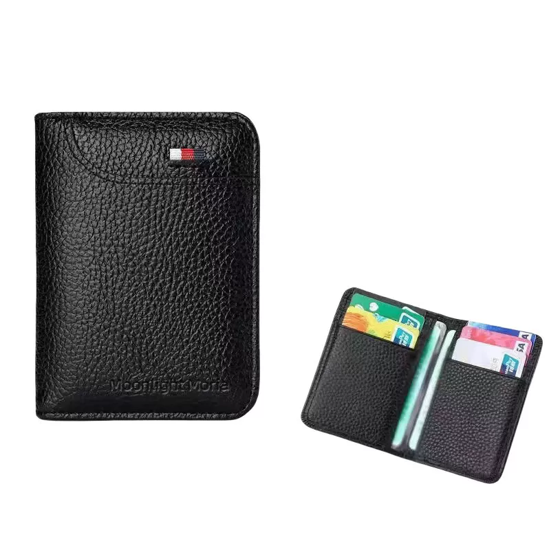 INF Porte-cartes minimaliste fin pour cartes bancaires et pièces d'identité Le noir