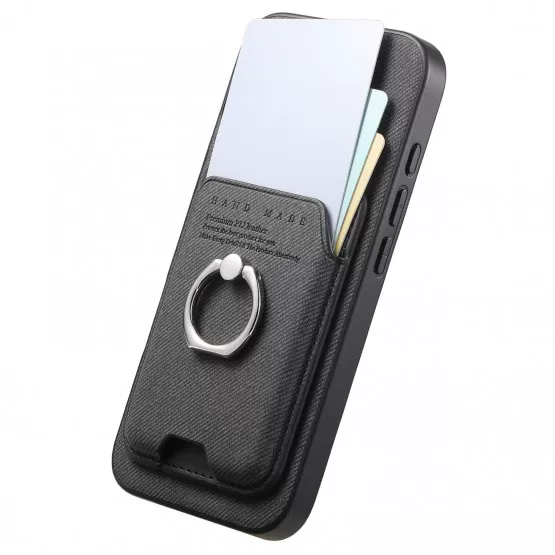 Coque 360° Magnétique Noire Pour IPhone 11 Pro - Avec Support, Fenêtre Et Range-cartes, Protection Complète