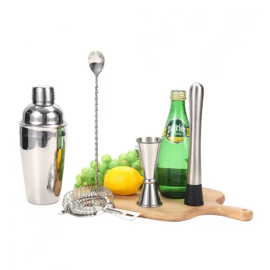 Kit Cocktail 21 Pièces En Inox – Shaker Boston 750 Ml + Accessoires Complets, Support Rotatif, Recettes Incluses