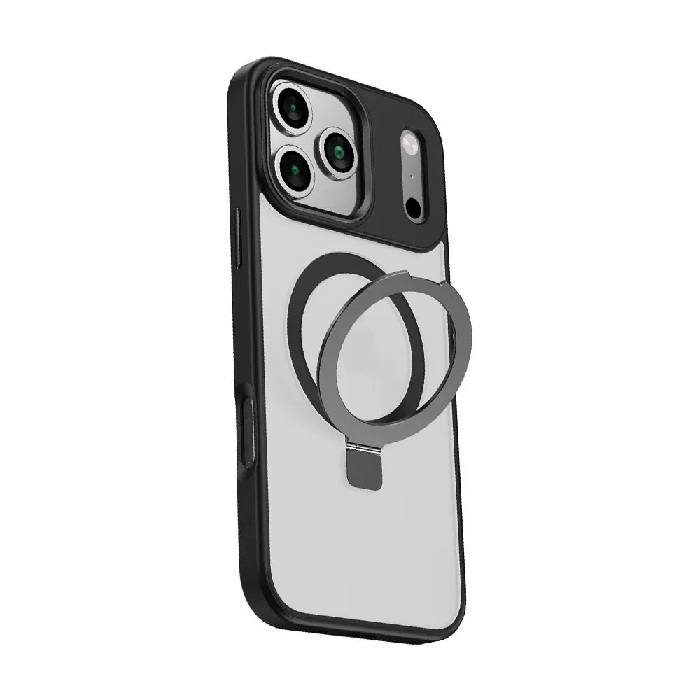 INF Coque Magnétique Noire Compatible avec iPhone 16 avec Support Invisible