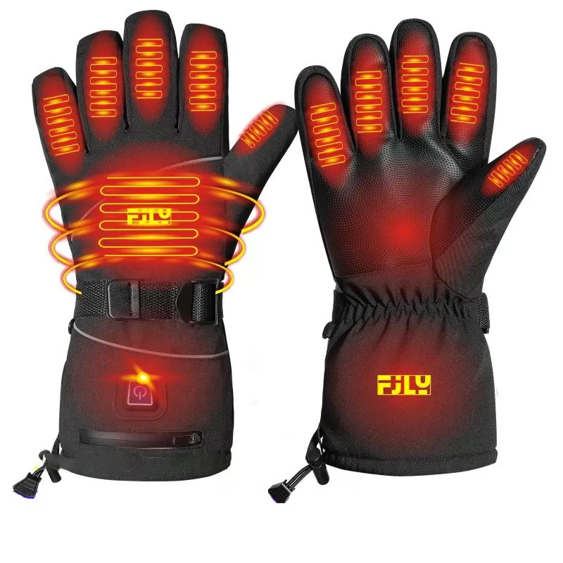 INF Gants Chauffants Rechargeables Noirs - Température Réglable, Imperméables, avec 2 Batteries 5000mAh, compatibles av…