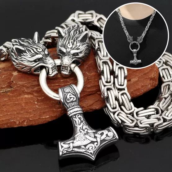 Collier Viking Marteau De Thor Et Runes en livraison gratuite