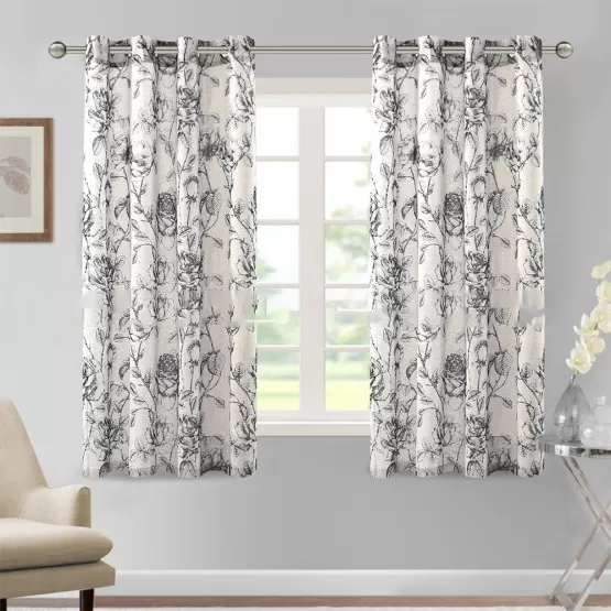Rideau Voile Transparent BEIGE - Deux Panneaux - Poche Pour Tringle - 84" X 55" Par Panneau