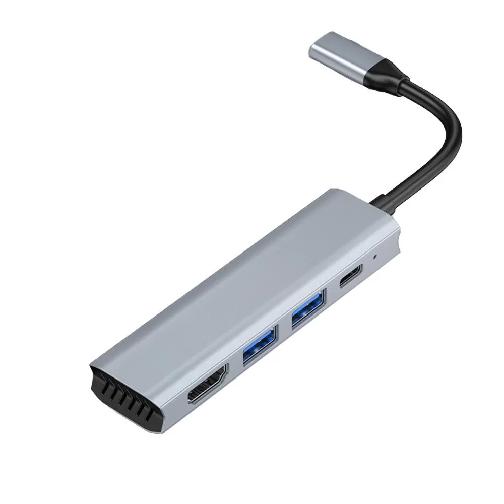 INF Adaptateur Hub USB-C 4-en-1 vers HDMI 4K - Alimentation & Transfert de données 5Gbps