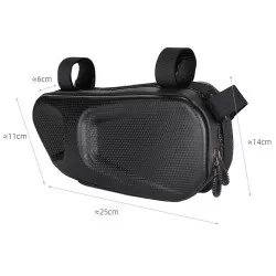 Sac De Cadre Vélo étanche EVA – Noir – Support Téléphone – Universel 24cm