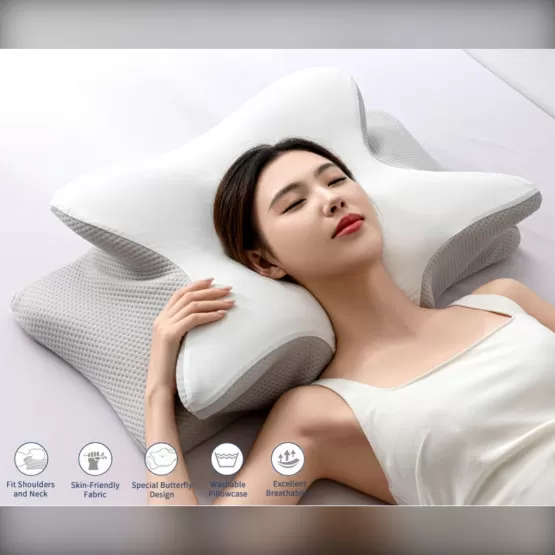 Oreiller Cervical Papillon En Mousse à Mémoire De Forme - Anti-Douleur Et Relaxation