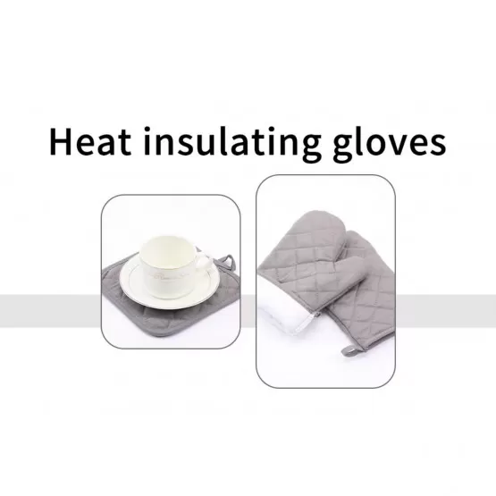 Lot De 4 Maniques Et Dessous De Plat En Silicone Souple Sans BPA – Gants De Cuisine