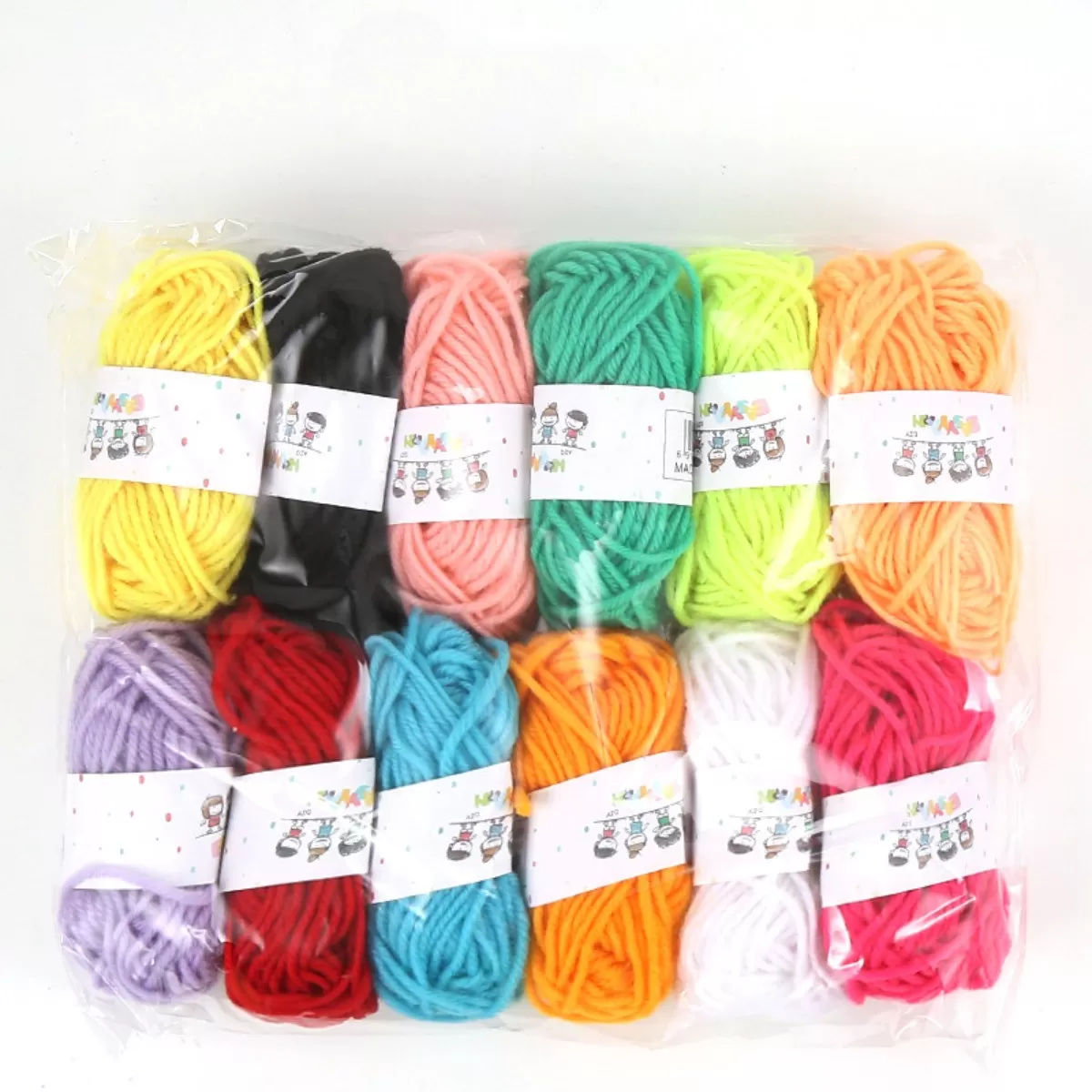 INF 12 Pelotes de Laine Colorées - Fil Doux de Lait Coton Crochet Tricot DIY