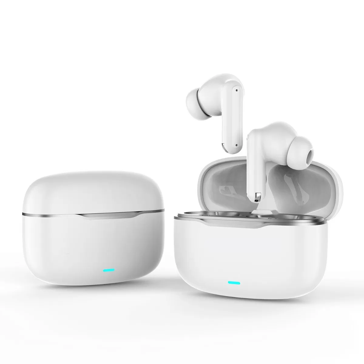 INF Écouteurs sans fil Bluetooth ANC+ENC à double micro, autonomie 4h, boîtier 230mAh Blanc