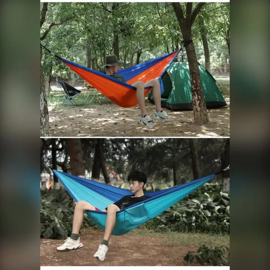 Hamac Parachute Ultra Résistant Avec Sac De Rangement – Camping, Rando, Plein Air