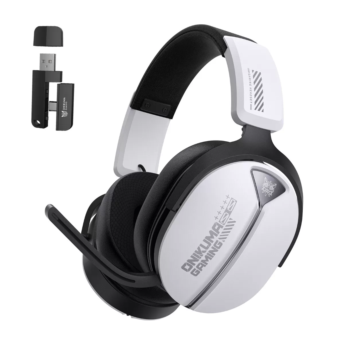 INF Casque gaming circum-aural sans fil tri-mode (Bluetooth 5.3 / 2.4G / filaire) - Autonomie longue, faible latence, m…