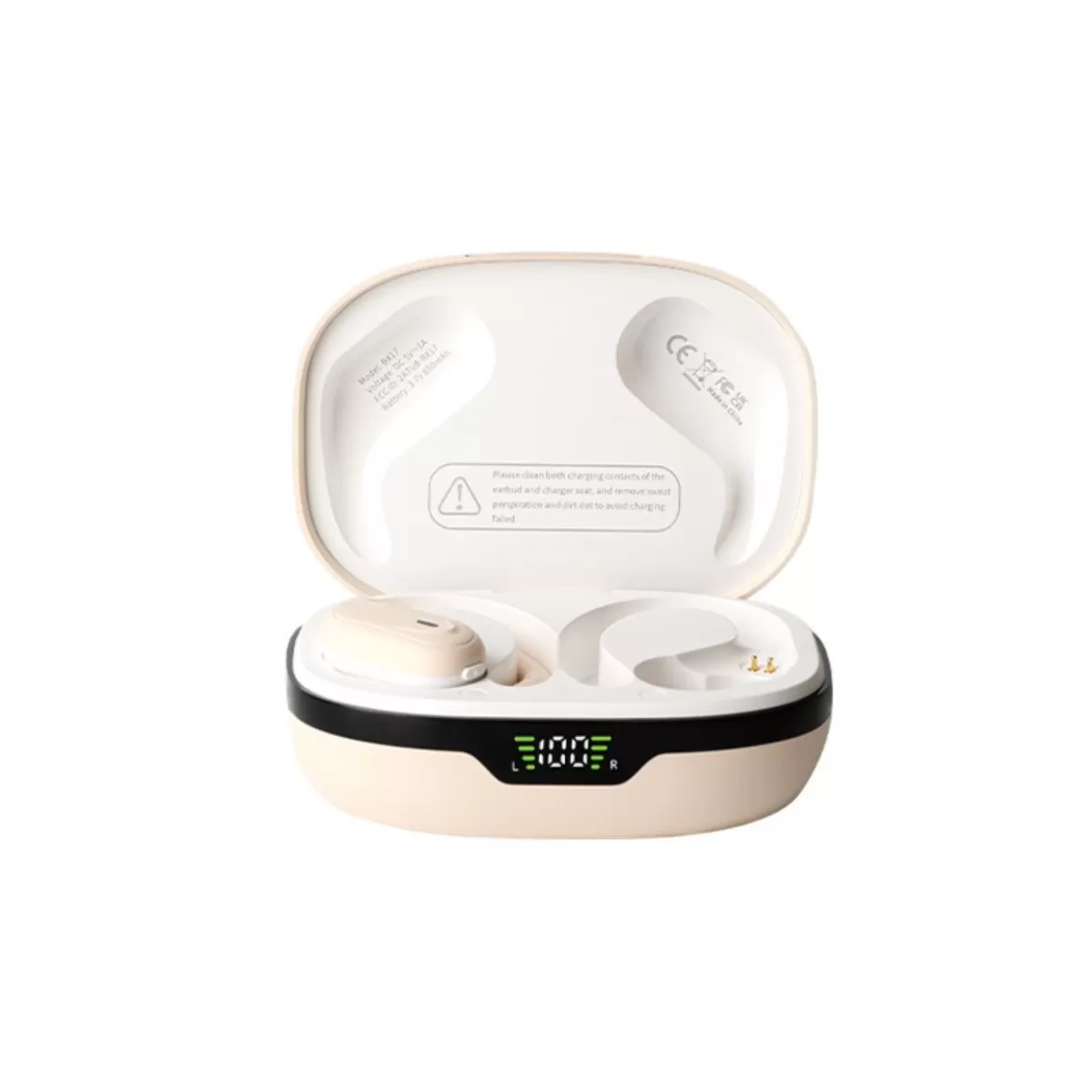 INF Écouteurs Bluetooth sans fil à crochet d'oreille avec réduction de bruit - Bluetooth 5.4, Driver titane 13mm, Affic…