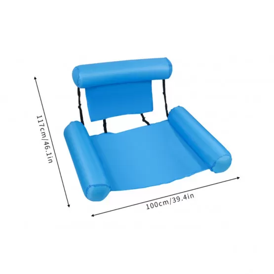 Lot De 2 Bouées Piscine 4-en-1 – Hamac, Chaise Longue, Flotteur Et Selle – Avec Pompe – Bleu Ciel Et Rose – 120 X 105 Cm – Charge Max 120 Kg