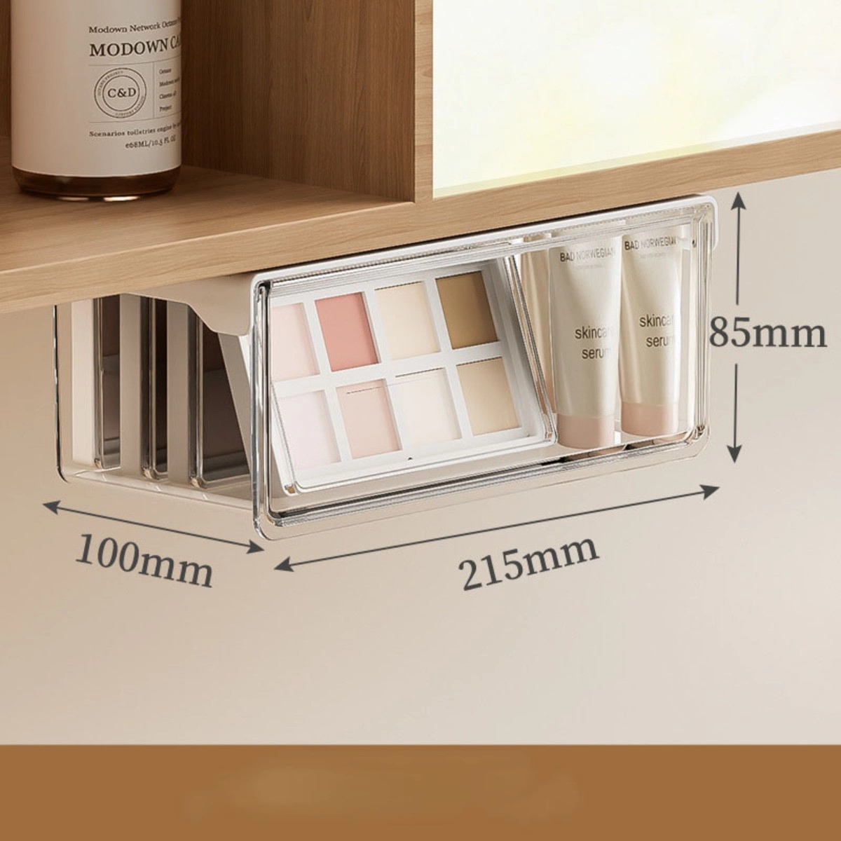 INF Organisateur tiroir sous-miroir, boîte de rangement transparente en ABS.PET – Étanche, gain de place pour salle de …