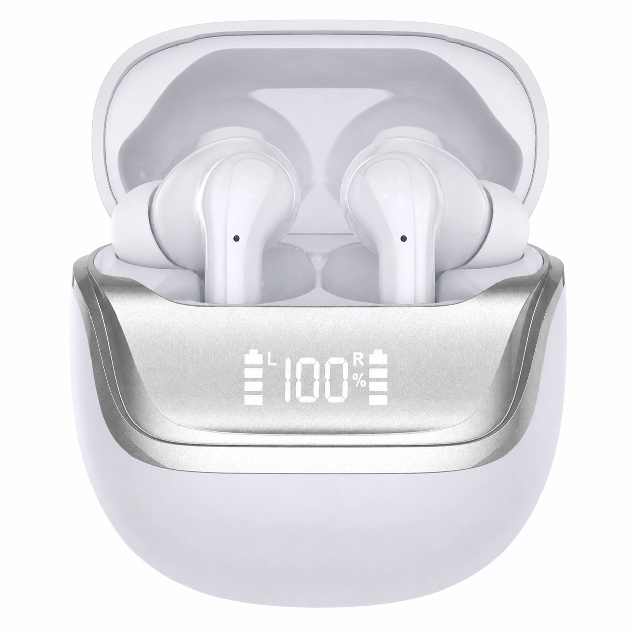 INF Écouteurs sans fil Bluetooth 5.4 avec ANC et ENC, son Hi-Fi, charge Type-C et affichage à trois chiffres