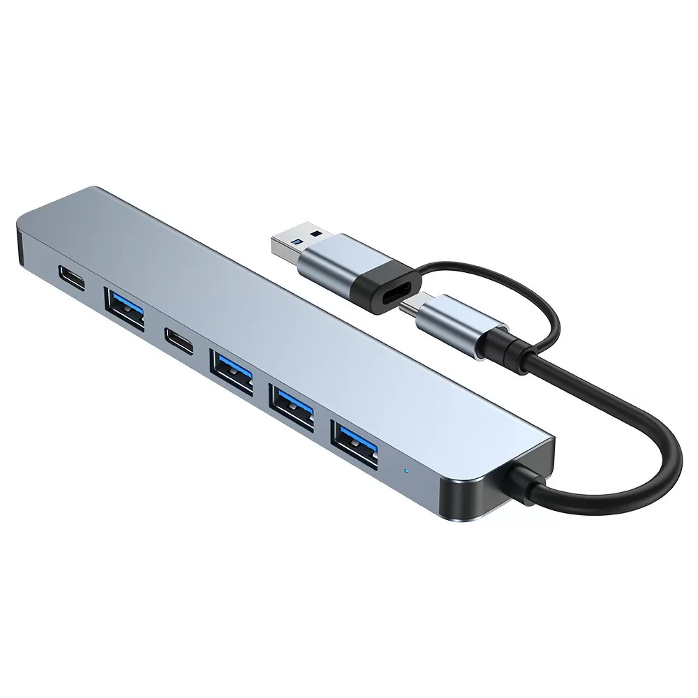 INF Hub USB-C / USB 2-en-1 7 ports USB3.0 pour Windows MacOS
